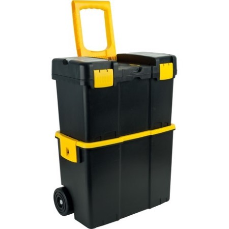 FLEMING SUPPLY Portable Tool Box, Plastic, Black/Yellow, 18 in W x 10 in D x 24 in H 391994UNU